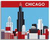 Chicago, Illinois - Red Stripe Skyline