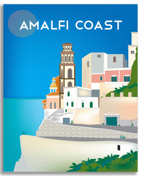 Amalfi Coast print, poster, Positano Italy Poster – Petals