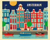 amsterdam skyline art print, amsterdam giclee poster