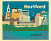 Hartford, Connecticut giclee poster, Hartford wall art