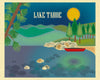 Lake tahoe skyline art posters, Loose Petals city art posters by Karen Young