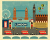 Loose Petals London Giclee Travel Poster, London Skyline Poster, London Poster Map, London Fog Poster, London Nursery Poster Art, Anglophile Poster gift, London Baby Poster, London poster gift, London wall decor, Karen Young Loose Petals London England Poster, UK posters, London collage poster