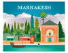 Marrakesh skyline print, Morocco print, Marrakesh garden print, Loose Petals city art Karen Young, Moroccan gift 