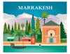 Marrakesh skyline print, Morocco print, Marrakesh garden print, Loose Petals city art Karen Young, Moroccan gift