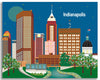 Indianapolis skyline canvas, Indianpolis small canvas, large canvas, Indiana wrapped canvas print, Karen Young Loose Petals city art wrapped canvas print