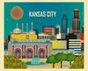 Kansas City posters, KC Missouri posters, Kansas City MS posters, giclee city posters, Heartland posters,  Karen Young Loose Petals City posters  Kansas City