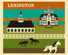 Lexington KY art posters, Kentucky Derby Poster,  large office lexington kentucky artwork, Karen Young Loose Petals city wall art, Lexington KY giclee posters