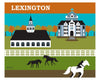 Lexington KY art print, Kentucky Derby artwork, lexington skyline collage illustration, Loose Petals by Karen Young Lexington and Kentucky Derby Print, City wall art