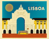 Lisboa poster,retro Portugal travel poster, Lisbon skyline poster, large city posters, Karen Young Loose Petals European city art posters