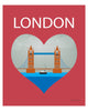 London Tower Bridge print, London Nursery wall art, London Heart Print, UK Heart, Loose Petals city art print - London, UK print
