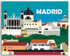 Madrid large canvas print, gallery wrapped canvas city art, Loose Petals canvas print, Madrid baby art, Madrid office art, Madrid skyline canvas, Madrid handmade gift, Loose Petals European canvas