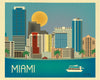 Miami skyline poster, Florida poster, Loose Petals city art by Karen Young, Miami gift, Miami Souvenir, Handmade Miami gift, Miami retro poster, large Miami poster,