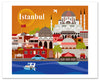 Istanbul travel poster, large giclee posters, Loose Petals City Art