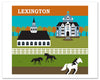 Lexington KY art posters, Kentucky Derby Poster, large office lexington kentucky artwork, Karen Young Loose Petals city wall art, Lexington KY giclee posters