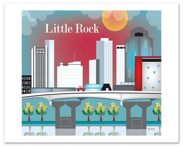 Little Rock art poster, large Little Rock posters, Karen Young Loose Petals Southern city art posters, Little Rock AK