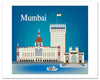 Mumbai skyline poster, 11x14, large India poster print, handcrafted Mumbai gifts, Mumbai souvenirs, Loose Petals city art by Karen Young, Mumbai wedding gift, Mumbai Nursery gift, Mumbai poster prints, Indian Housewarming Art Gift, India Retro Travel Poster