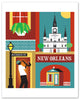 New Orleans art posters, New Orleans Louisiana poster, Big Easy Poster, NOLA poster print, Loose Petals city art by artist Karen Young, largeNew Orleans artwork, handmade New Orleans wedding gift, handmade New Orleans baby gift, New Orleans graduate gift, New Orleans housewarming gift, dorm art