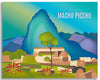 Machu Picchu skyline canvas, canvas art, large Machu Picchu canvas print, llama canvas, Peruvian handmade art gift, Loose Petals city art by Karen Young, South American canvas, large Peru canvas print, Canvas Travel Map