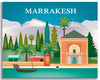 Marrakesh skyline canvas print, Morocco canvas, Marrakesh garden souvenir, Loose Petals city art Karen Young, Moroccan canvas gift