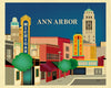 Ann Arbor art poster, small and large sizes, white posters