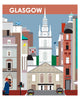 retro Galsgow, Scotland travel print for home and office