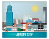 Jersey City skyline art print, small Jersey prints, 8 x 10, 11 x 14 New Jersey, Karen Young Loose Petals city art prints Jersey City
