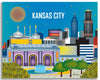 Kansas City wrapped canvas print, KC Missouri large canvas prints, Kansas City MS canvas prints, Karen Young Loose Petals City canvas art Kansas City