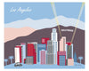 Los Angeles art print, Pastel LA print, Hollywood California skyline, Retro LA print, Karen Young Loose Petals city art Los Angeles