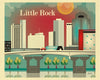 Little Rock art poster, large Little Rock posters, Karen Young Loose Petals Southern city art posters, Little Rock AK