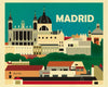Madrid poster, Spain retro travel poster, Loose Petals city poster, Madrid gift, Madrid wall decor, Madrid wall art, Madrid Nursery