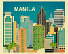 Manila posters, Manila skyline poster,  Philippino artwork, Karen Young Loose Petals City art print, giclee posters Manila, Asia, Phillipines