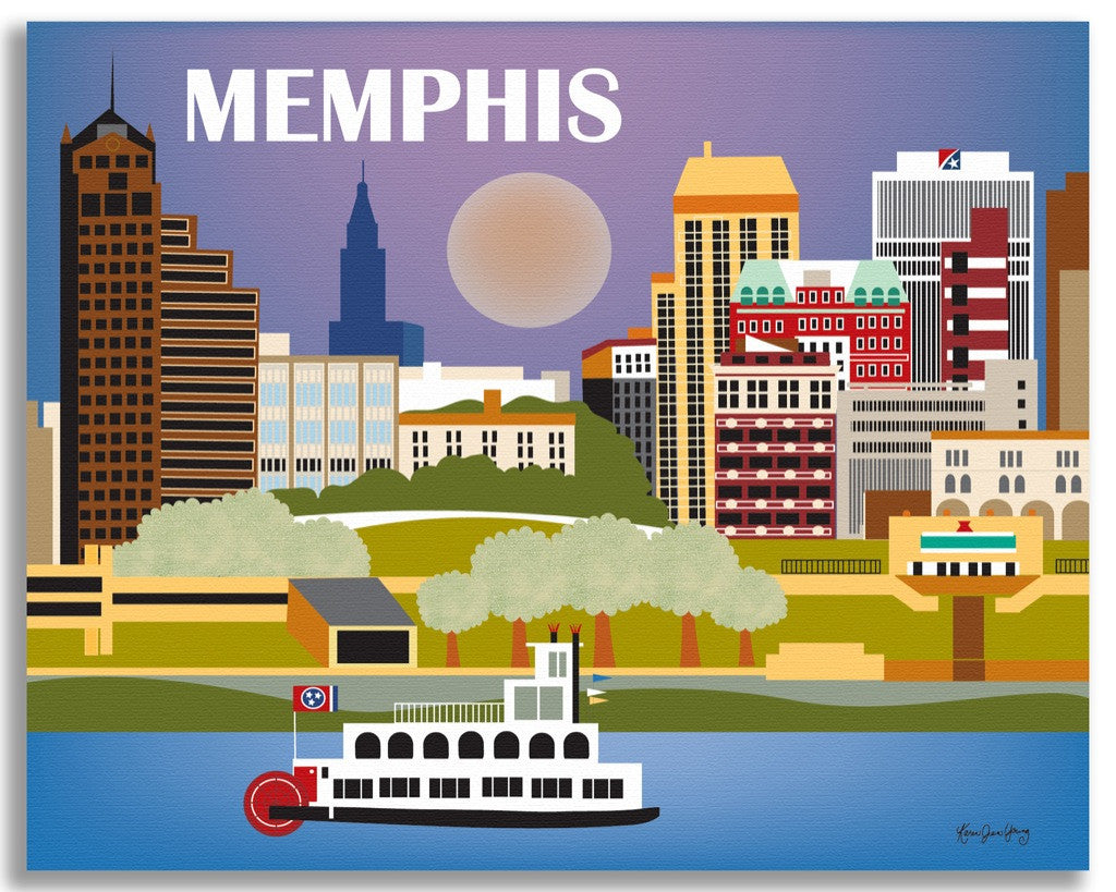 Memphis skyline print, Memphis poster, Tennessee art Loose Petals