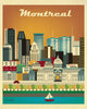 Montreal skyline print, Canada print, Canadian baby gift, Montreal Wedding gift, handmade Montreal gift, handcrafted Montreal souvenir, Loose Petals Montreal city print, small Montreal artwork, art by Karen Young