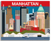 Manhattan canvas skyline, NYC canvas print, Manhattan wrapped canvas art, NCY wall art, Karen Young Loose Petals Canvas Art Prints, Manhattan art gift, Manhattan Wedding Gift, Manhattan Dorm art, Manhattan Loft Art