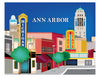 Ann Arbor art print, Main Street print, University of Michigan 