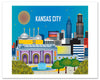 Kansas City posters, KC Missouri posters, Kansas City MS posters, giclee city posters, Heartland posters,  Karen Young Loose Petals City posters  Kansas City