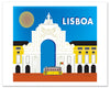 Lisboa poster,retro Portugal travel poster, Lisbon skyline poster, large city posters, Karen Young Loose Petals European city art posters