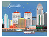 Louisville print, Louisville artwork, Louisville art print, Louisville skyline, Loose Petals city art by artist Karen Young, size 8 x10, size 11 x 14